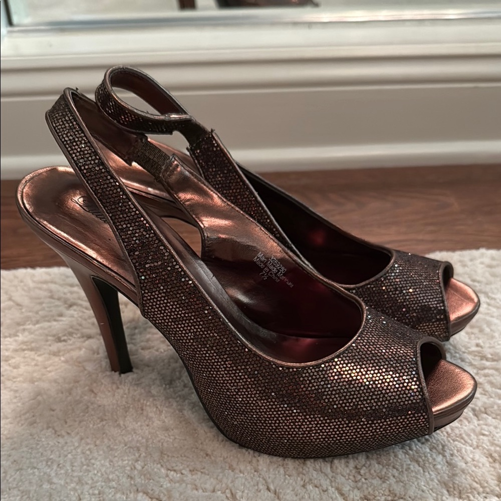 Elegant Brown Slingback Heels